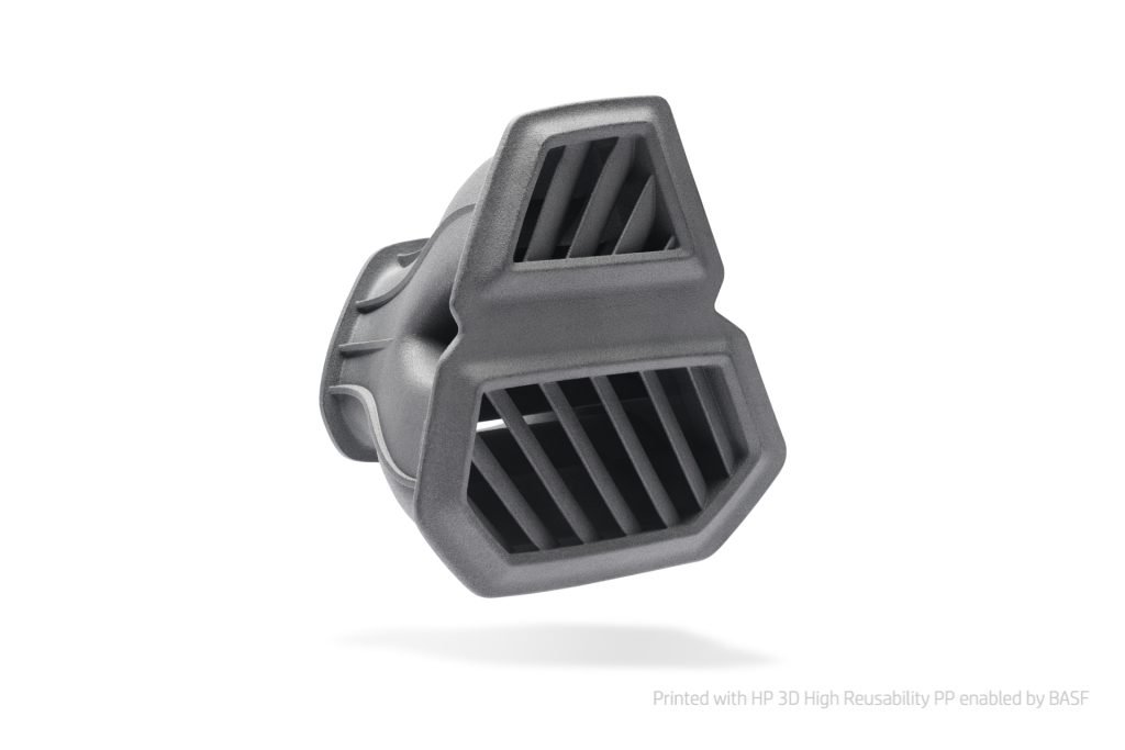 pp-door-defroster-vent-credit-to-hp A car defroster vented printed by HP from BASF's High Reusablility PP 3D printing material