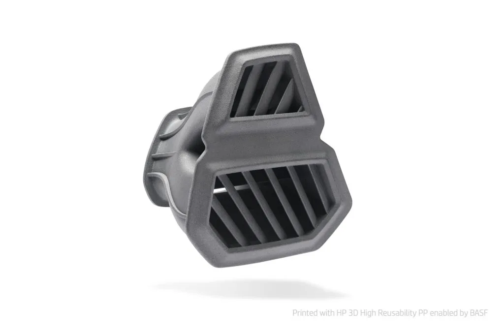 A car defroster vented printed by HP from BASF's High Reusablility PP 3D printing material