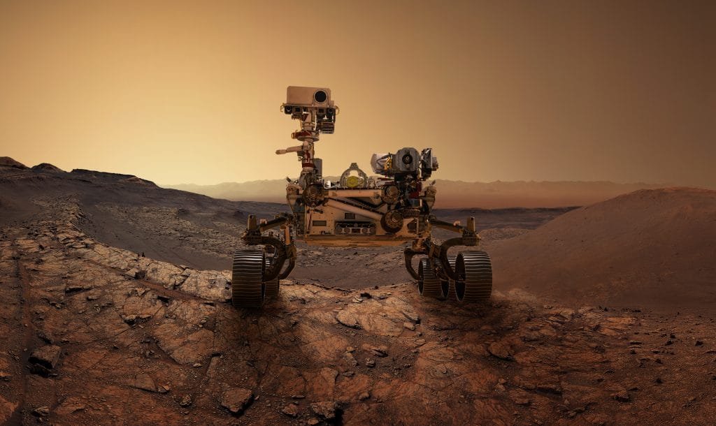 Mars,2020,Perseverance,Rover,Is,Exploring,Surface,Of,Mars.,Perseverance