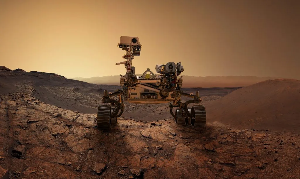 Mars,2020,Perseverance,Rover,Is,Exploring,Surface,Of,Mars.,Perseverance