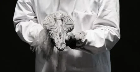 Man holding a mjf tpu 3d printed bike seat